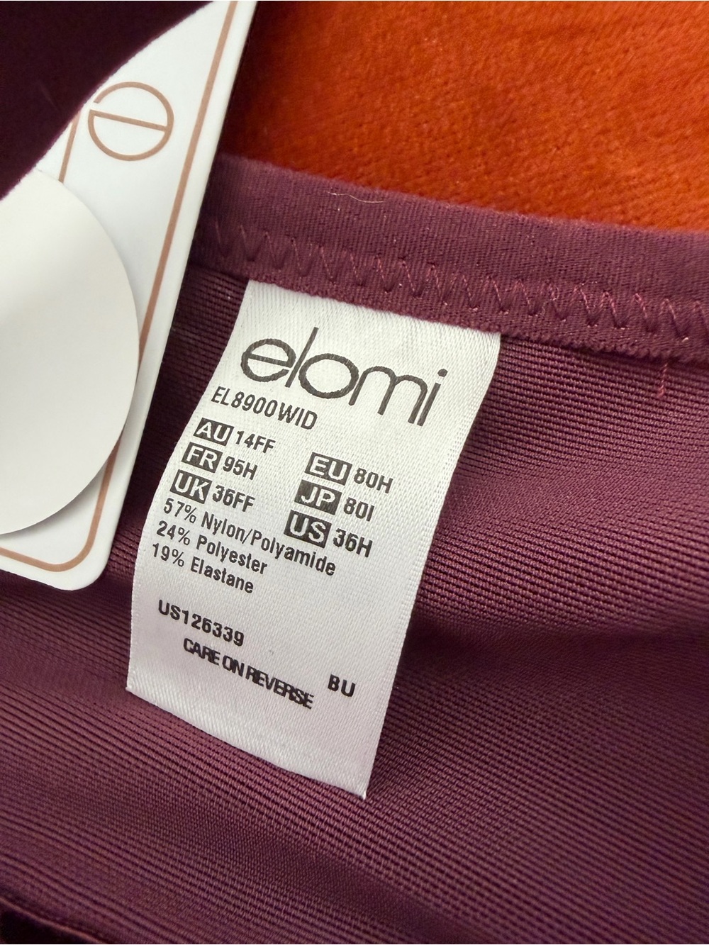 Elomi NWT Mathilda Bra in Berry Convertible To Racerback Unlined 36H - Picture 7 of 11